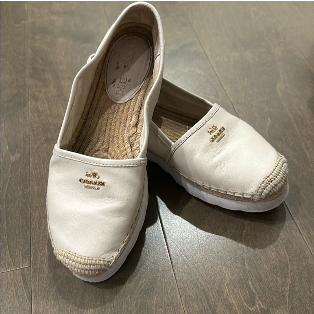 COACH white espadrilles